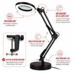 Lámpara LED con lupa aumento x5 | Incluye base y clip — imagen 4