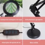 Lámpara LED con lupa aumento x5 | Incluye base y clip — imagen 6