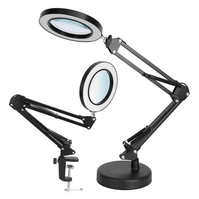 Lámpara LED con lupa aumento x5 | Incluye base y clip