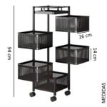 Carrito organizador de Acero de carbono con ruedas — imagen 8