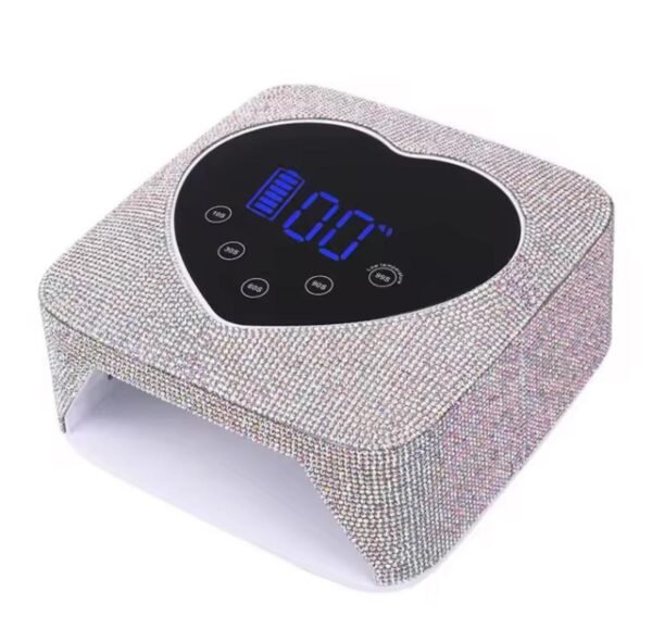 Lámpara LED UV Inalámbrica para uñas 72W corazón brillos