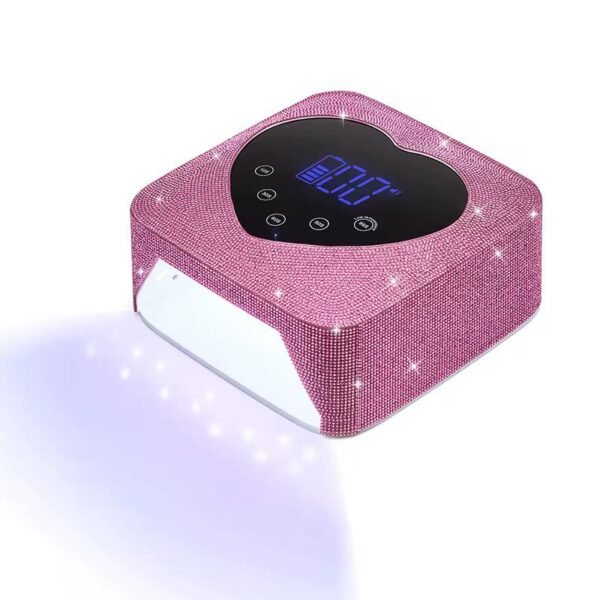 Lámpara LED UV Inalámbrica para uñas 72W corazón brillos - Imagen 2